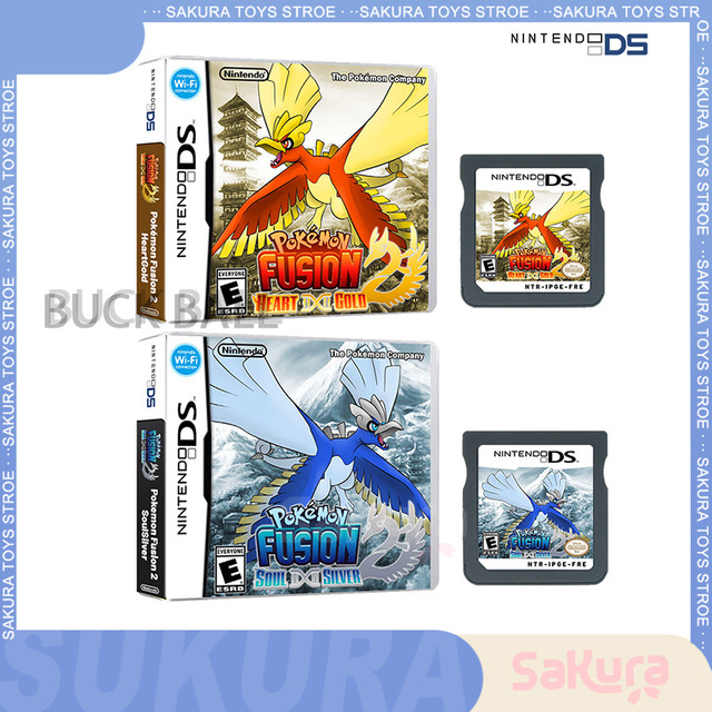 Pokemon Heart Gold Fusion 2 Ds/nds Game Card Heartgold French Version  Support 1/2/3/4 Generation Ver. Soulsilver Spanish Version - AliExpress